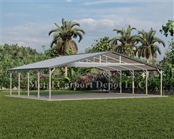 Triple Wide Boxed Eave Style Metal Carport 28' x 21' x 6'