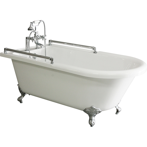 59" Towel Bar Classic Clawfoot Tub & Faucet Pack  - Acrylic Bathtub | Baths Of Distinction