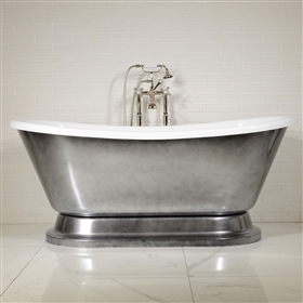 LUXWIDE Calypso ACHPD59 59in White Pedestal Tub