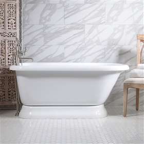 56" Hotel Collection Pedestal Tub & Faucet Pack  - Acrylic Bathtub | Baths Of Distinction