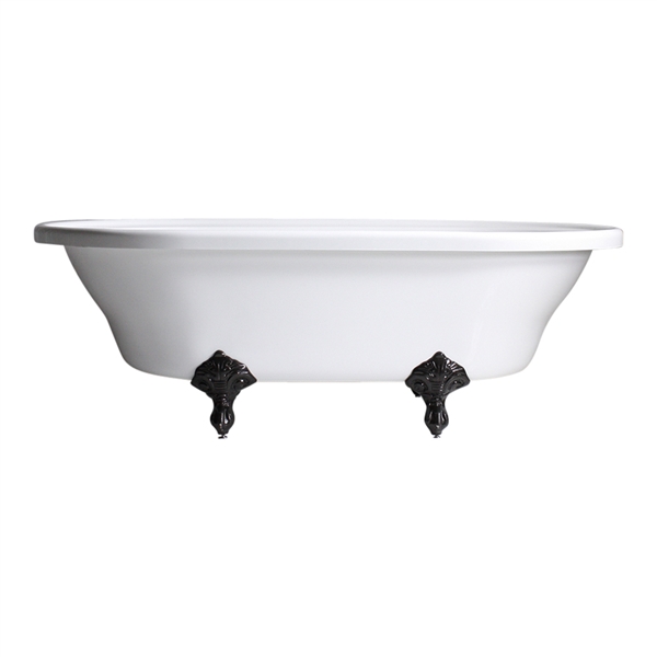 73in Acrylic Double End Clawfoot Tub with Feet