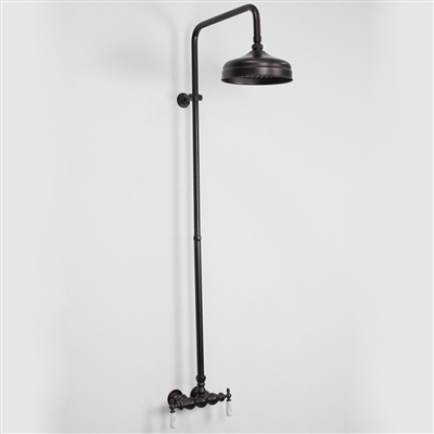 Baths of Distinction's Edwardian Exposed Vintage Wall Shower, shown here in Oil Rubbed Bronze. | Baths Of Distinction