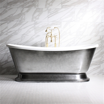 CHRISTOFORO59 59in Acrylic French Bateau Tub