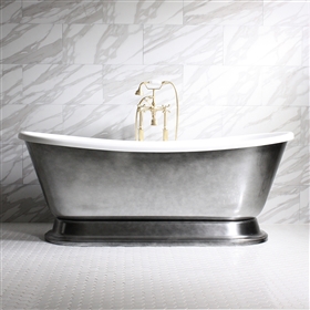 CHRISTOFORO67 67in Acrylic French Bateau Tub