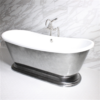 CHRISTOFORO AIR73 Freestanding 73" Air Jetted French Bateau Tub