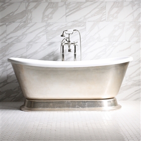 GIANETTA67 67in Acrylic White French Bateau Tub