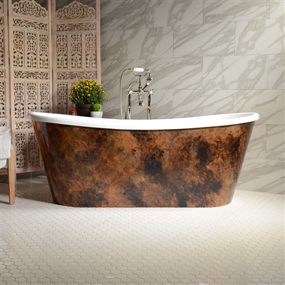 Nicolosa 59in Acrylic Copper French Bateau Tub