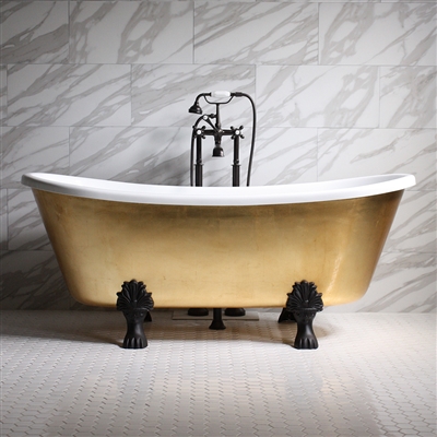 Ramesses 59in Acrylic White French Bateau Tub