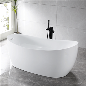 SanSiro AntiumEAJ 59 x 32 inch End Drain Variable Speed Heated Air Jetted Freestanding Bathtub