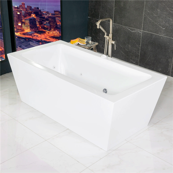 SanSiro 59inx34in Glossy White Hydro Spa Bathtub