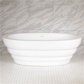 SanSiro 'Cosmos67CAJ' 67 x 36 inch Center Drain Heated Air Jetted High Gloss White ACRYLIC Freestanding Bathtub