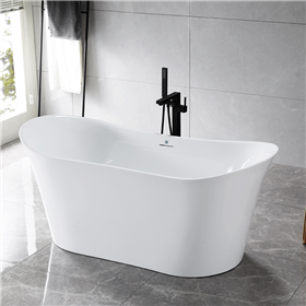 SanSiro Luca67CAJ 67 x 31 inch Center Drain Variable Speed Heated Air Jetted Freestanding Bathtub