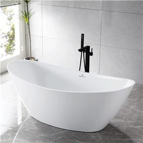 SanSiro Potentia71CAJ 71 x 35 inch Center Drain Variable Speed Air Jetted Freestanding Bathtub