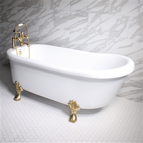 SanSiro 73in Whirlpool Water Clawfoot Tub Package