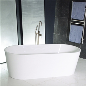 SanSiro 'Napoli63' 63 inch Center Drain High Gloss White ACRYLIC Freestanding Soaker Bathtub and Drain