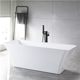 SanSiro Thin Modern Acrylic 59in Rectangle Bathtub