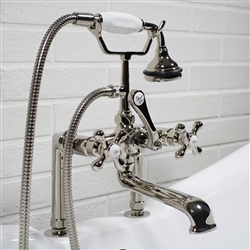 Deck mounted Victoriana vintage tub filler in Polished Nickel