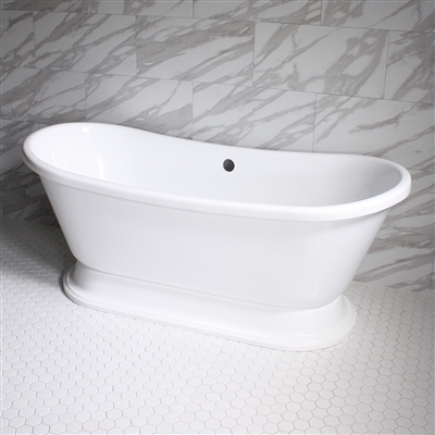 Freestanding SanSiro VTABT67 67in HOT AIR Jetted Bateau Bathtub