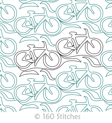 Digital Quilting Design Bicycles by 160 Stitches.