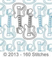 Digital Quilting Design Guitars by 160 Stitches.