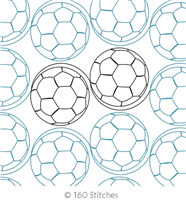 Digital Quilting Design Simple Soccer Balls by 160 Stitches.