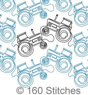 Digital Quilting Design Tractor Panto by 160 Stitches.