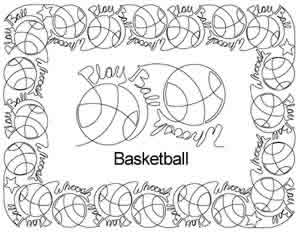 Digital Quilting Design Basketball Border Set by Anne Bright.