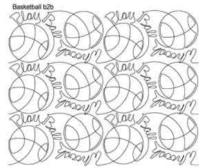 Digital Quilting Design Basketball b2b by Anne Bright.