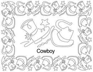 Digital Quilting Design Cowboy Border Set by Anne Bright.