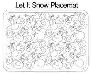 Digital Quilting Design Let It Snow Placemat by Anne Bright.
