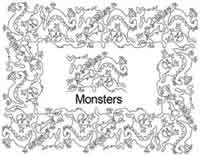 Digital Quilting Design Monsters Border Set by Anne Bright.