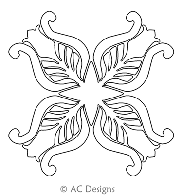 Digital Quilting Design Cotie's Tulip Block by AC Designs.