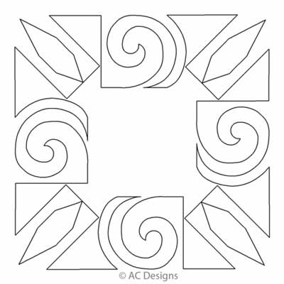 Digital Quilting Design Cotie's Scroll Block 1 by AC Designs.