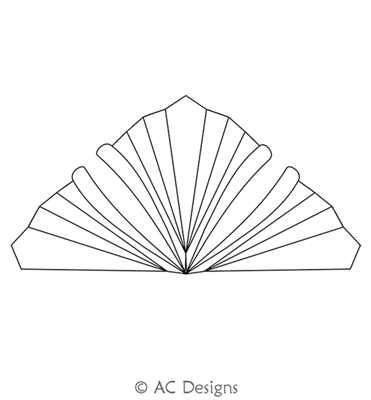 Digital Quilting Design Deco Flair Fan Triangle Block by AC Designs.