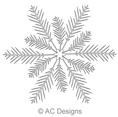 Digital Quilting Design Evergreen Snowflake 1 by AC Designs.