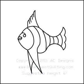 Digital Quilting Design Fish Single by AC Designs.