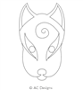 Digital Quilting Design Fox Mask 1 by AC Designs.