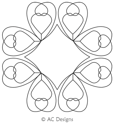 Digital Quilting Design Heart String Block 1 by AC Designs.