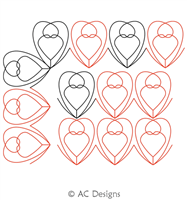 Digital Quilting Design Heart String Border and Corner by AC Designs.