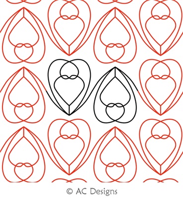 Digital Quilting Design Heart String Panto by AC Designs.