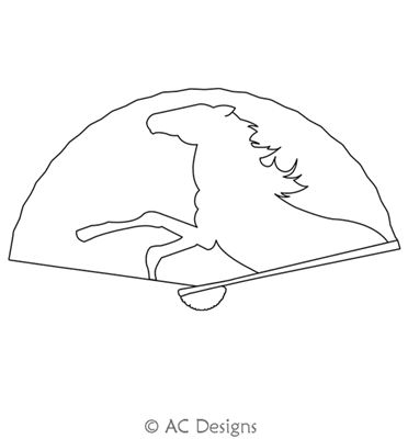 Digital Quilting Design Horse Fan Motif by AC Designs.