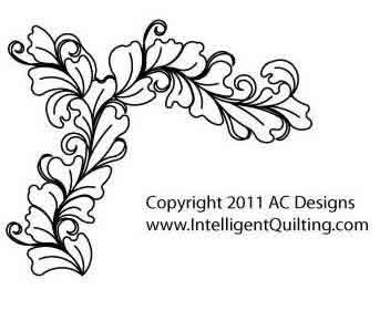 Digital Quilting Design Leafy Border Corner by AC Designs.