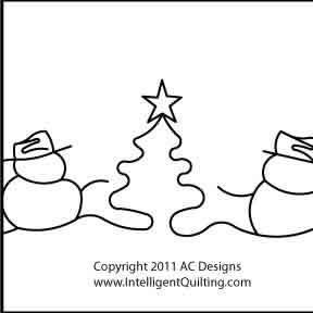 Digital Quilting Design Snowmen Border by AC Designs.