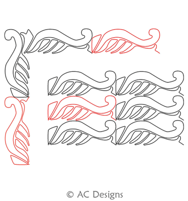 Digital Quilting Design Tulip Sashing and Corner 1 by AC Designs.
