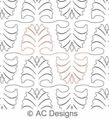 Digital Quilting Design Feathered Plume Interlocking Panto by AC Designs.