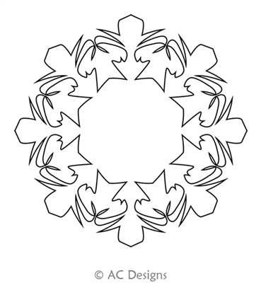 AC Iris Wreath by AC Designs. This image demonstrates how this computerized pattern will stitch out once loaded on your robotic quilting system. A full page pdf is included with the design download.