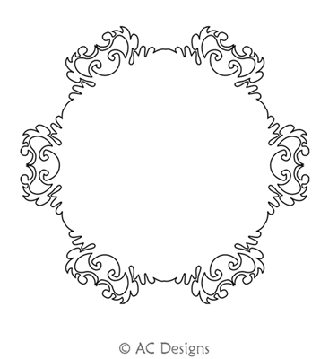 Crown Wreath 2 by AC Designs. This image demonstrates how this computerized pattern will stitch out once loaded on your robotic quilting system. A full page pdf is included with the design download.