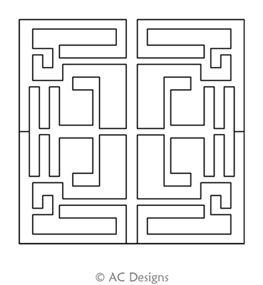 Mayan Square 2 by AC Designs. This image demonstrates how this computerized pattern will stitch out once loaded on your robotic quilting system. A full page pdf is included with the design download.