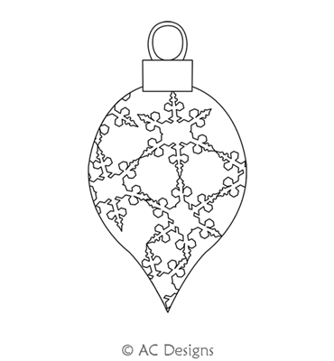 Ornament 9 by AC Designs. This image demonstrates how this computerized pattern will stitch out once loaded on your robotic quilting system. A full page pdf is included with the design download.