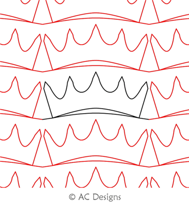 Simple Crown Panto by AC Designs. This image demonstrates how this computerized pattern will stitch out once loaded on your robotic quilting system. A full page pdf is included with the design download.